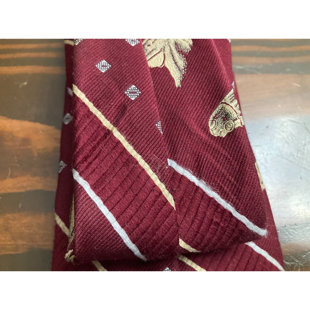 Vintage Rattler Burgundy Red Horse Neck Tie Neckwear 100% Poloyester - Picture 6 of 7